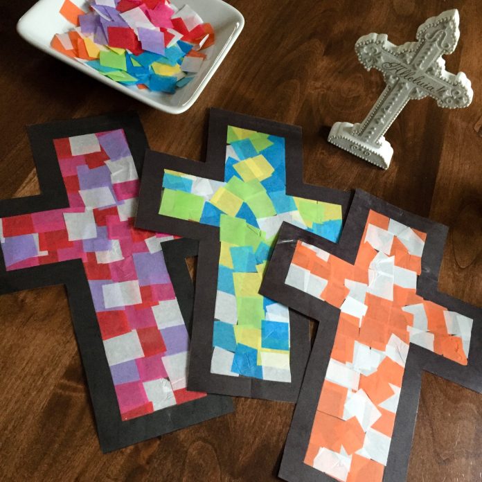 Stained-Glass Cross, a Lenten craft