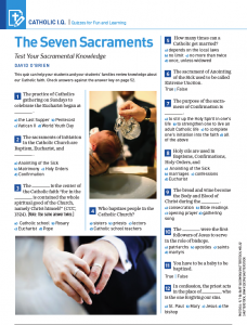 Catholic I Q Quizzes About The Seven Sacraments Catechist Magazine