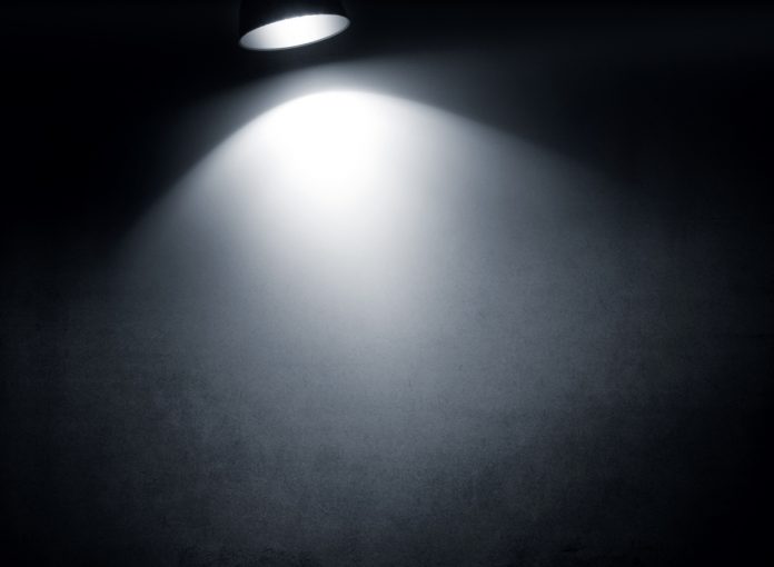 Light beam on the paper