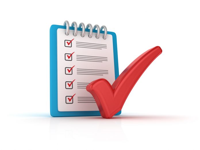 Red Check Mark with CheckList Clipboard - 3D Rendering